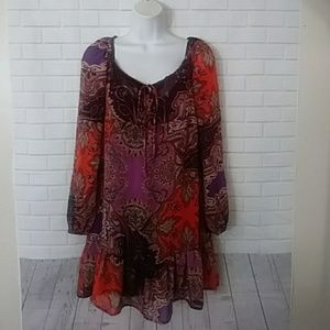 xhilaration small colorful boho top